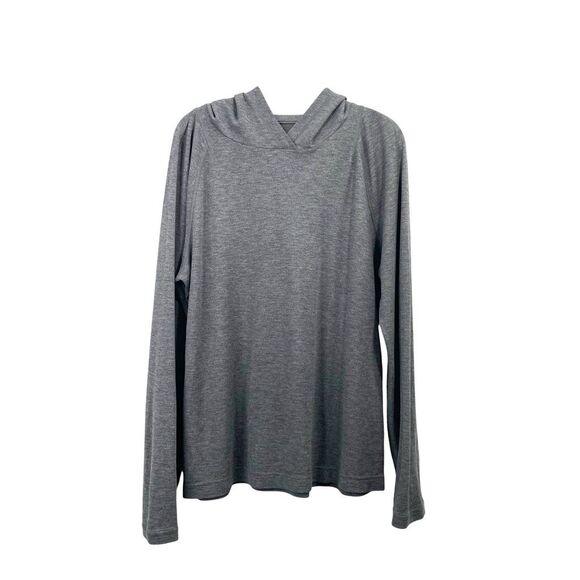Lululemon hooded long sleeve tee top Size L gray - Picture 1 of 6